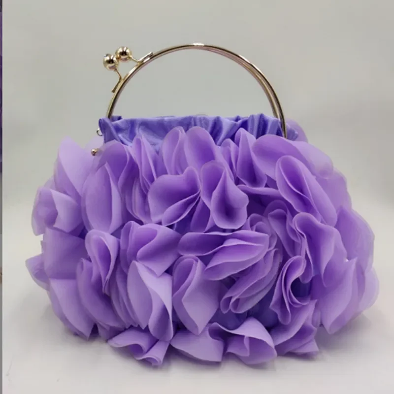 

Дизайнерский цветочный атласный клатч и кошельки, сумочки, роскошная сумка, сумка на плечо, женская вечерняя Свадебная фиолетовая/красная/черная