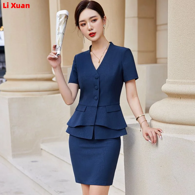 Quality Summer Thin Style Womens Pencil Skirt Blazer Sets Outfits Korean Female Formal Business Office Ladies Work Jacket Suit