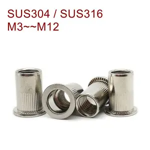 Заклепочная гайка из нержавеющей стали SUS316, плоская головка, круглая головка, заклепка, гайка глухая гайка с кольцевой вставкой