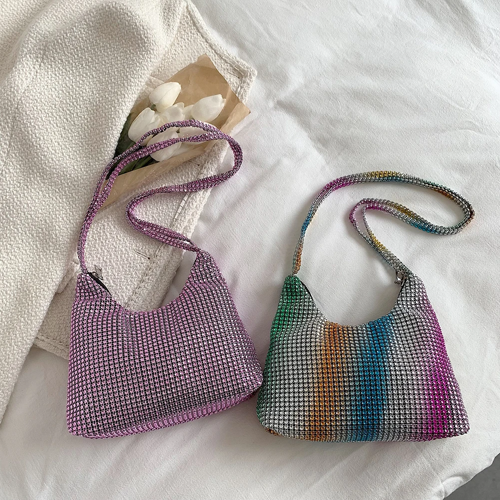 

Модная блестящая сумочка со стразами, женская сверкающая вечерняя сумка-клатч, женская сумка через плечо, женская сумка через плечо, тренд ...