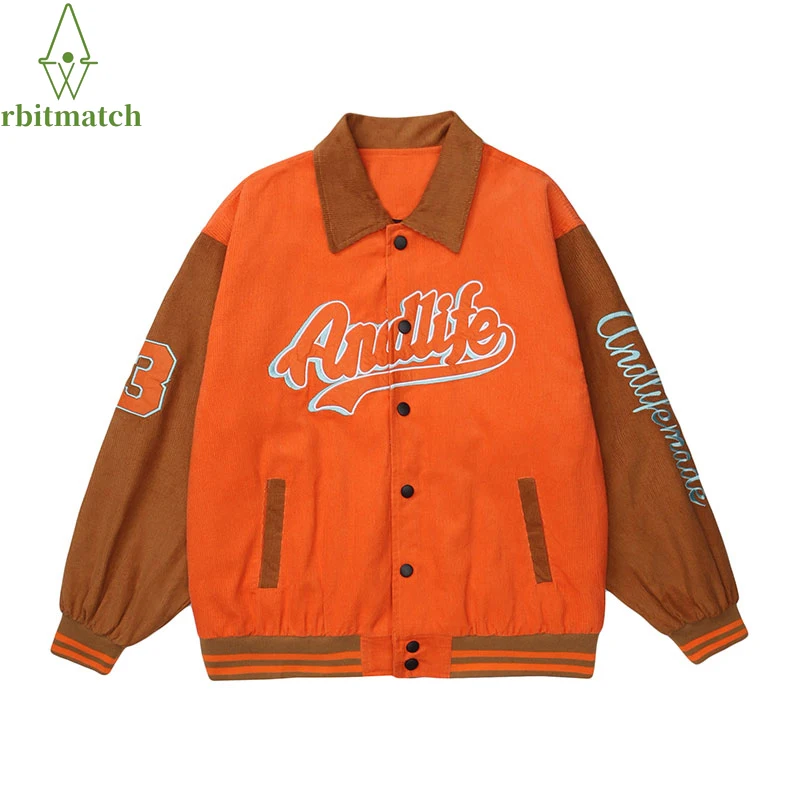 

Hip Hop Baseball Coat Bomber Jacket 2022 Streetwear Vintage Color Block Patchwork Jackets Oversize Mens Autumn Coats Outwear