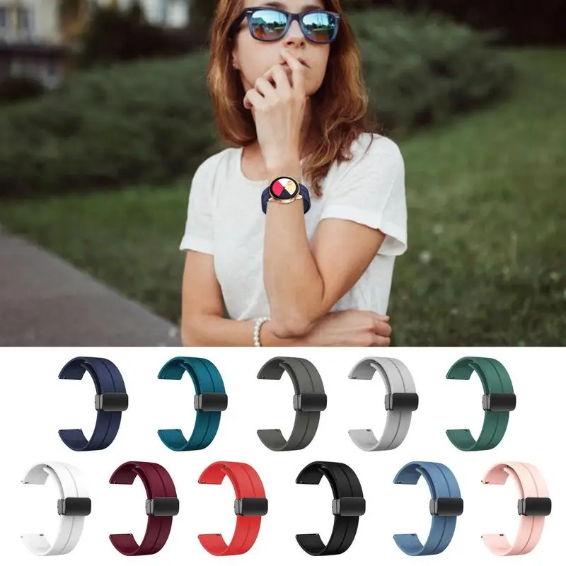 

Ремешок для часов Магнитный 20 мм, быстросъемный браслет с магнитной складной пряжкой, Универсальный сменный Браслет для наручных часов