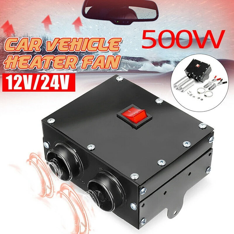 

Car Vehicle Heater Winter Warmer Defroster DC 12V 500W 2 Hole Fast Heating Windscreen Demister