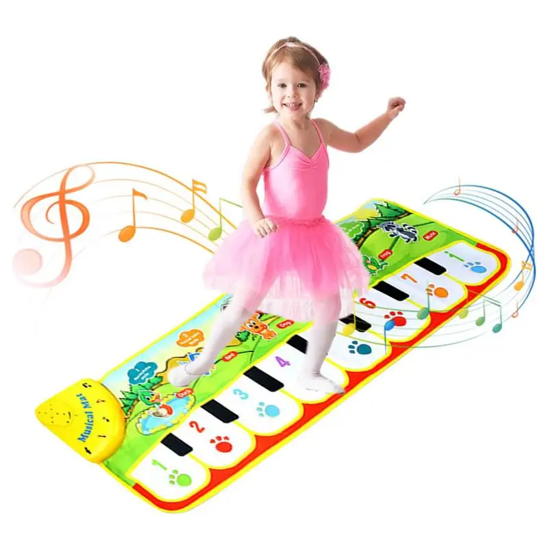 

Musical Piano Play Mat Foldable 5 Modes Floor Carpet Mats Battery Powered Toddlers Keyboard Dance Piano Baby Mat Toys For Kids