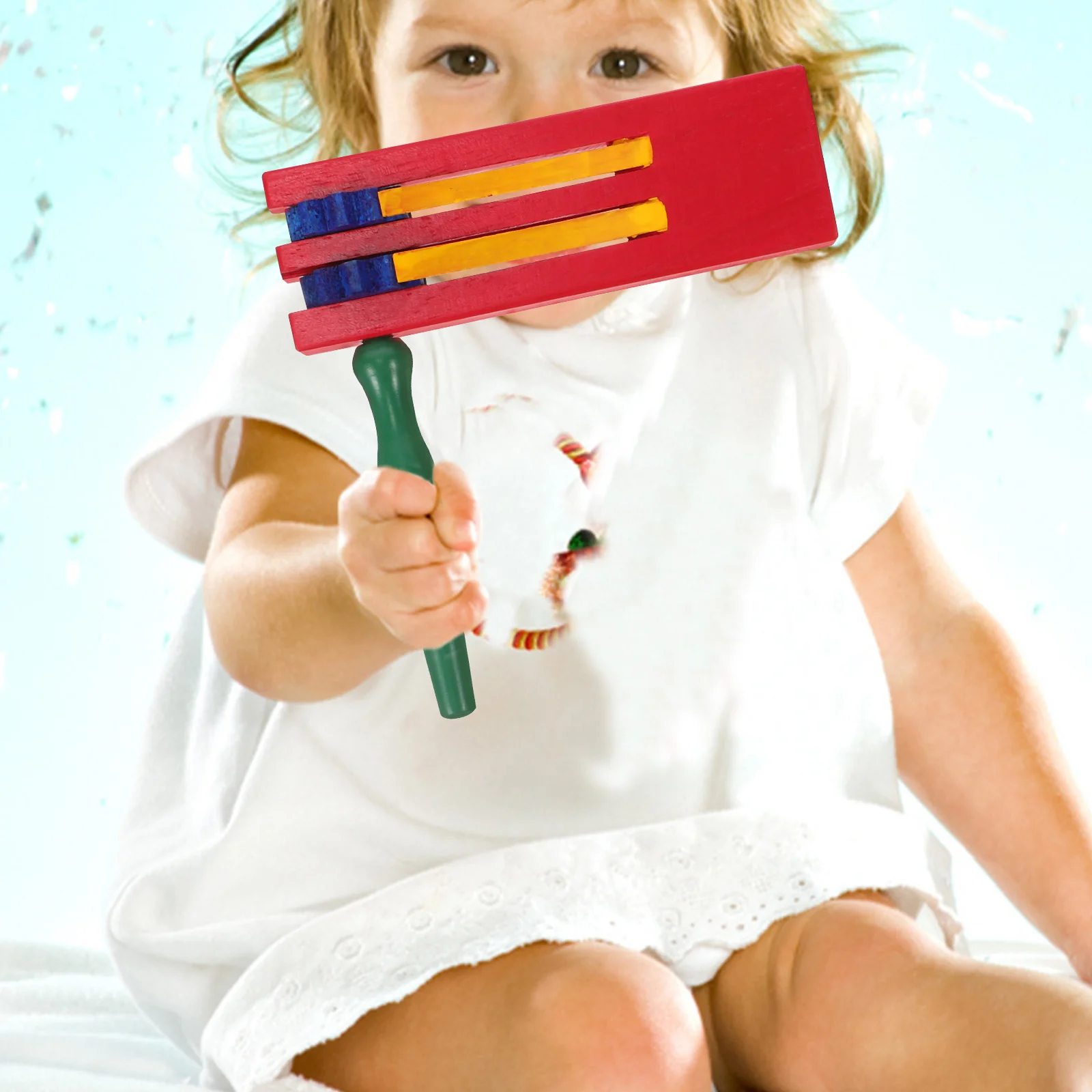 2 Pcs Generator Music Orff Children's Musical Instrument Castanets Percussion Rattle Kids Noise Maker Wooden Soundboards