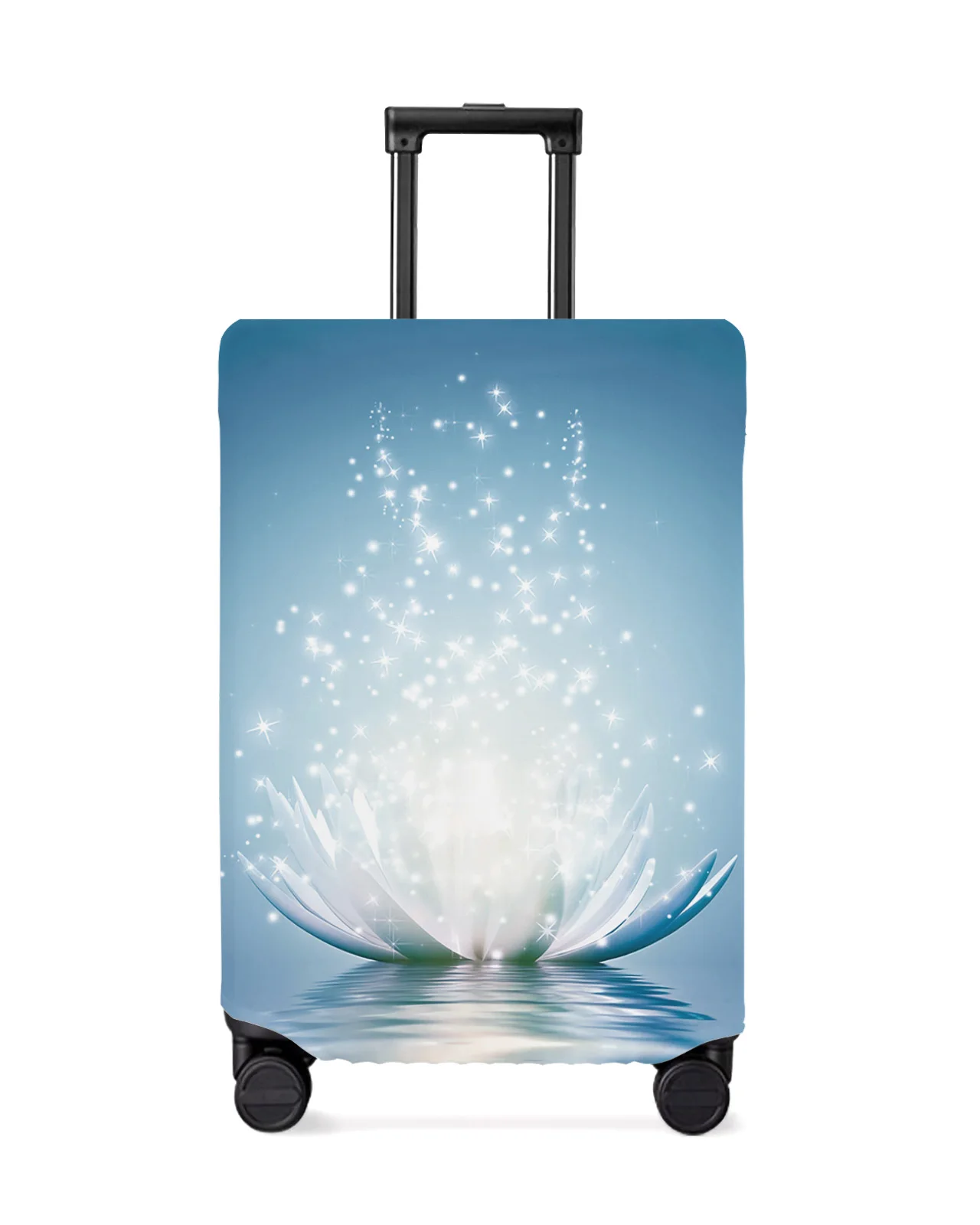 

Flower Abstract Blue Lotus Travel Luggage Cover Elastic Baggage Cover For 18-32 Inch Suitcase Case Dust Cover Travel Accessories
