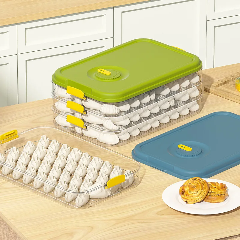 

Dumpling Storage Box Keeping Fresh Refrigerator Food Storage Box Organizing Boxes Kitchen Organizer Large Capacity Stackable