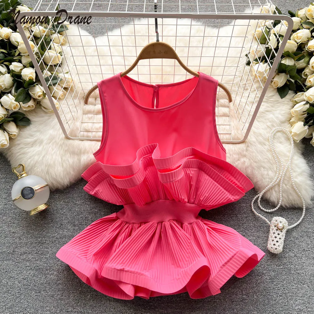 

Женская блузка без рукавов, с круглым вырезом