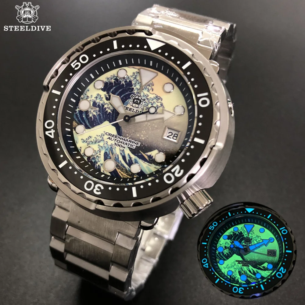 

Часы наручные Bazel NH35, водонепроницаемые, 300 м, полностью светящиеся