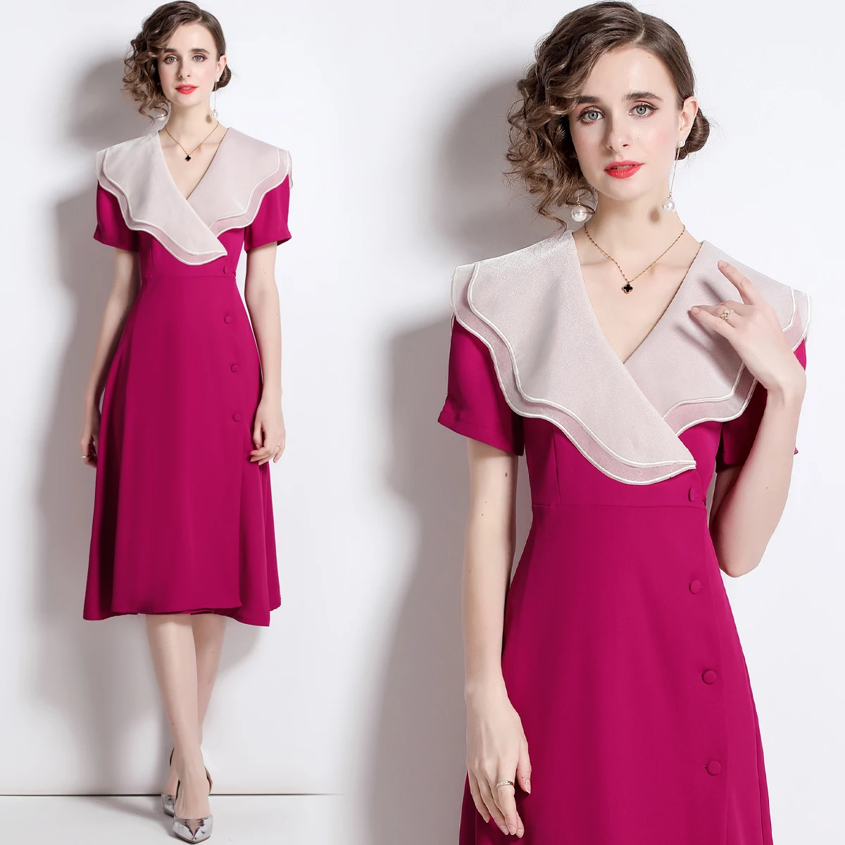

Elegant western style fashion party red dress summer women high waist maxi ruffle dress vestido