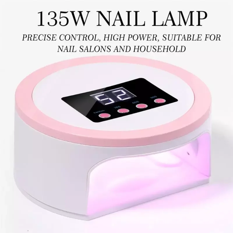 

2022New 135W Nail Dryers 3 Gear UV/LED Phototherapy Lamp Quick-drying Timing Nail Lamp Equipment For Salon US/EU Plug