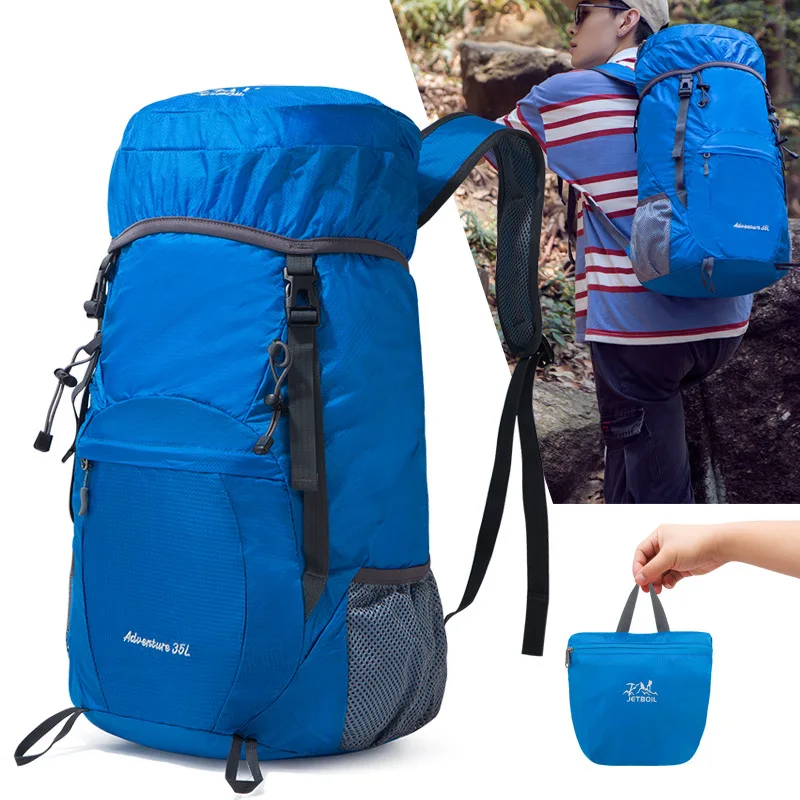 

35L JETBOIL Outdoor Travel Mountaineering Bag Convenient Lightweight Waterproof Wearable Hiking Backpack Foldable Shoulders