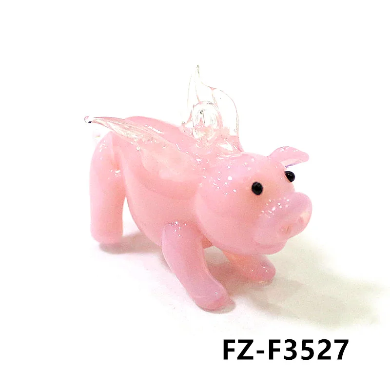 

Стеклянный розовый свиной кулон JSSMTLP