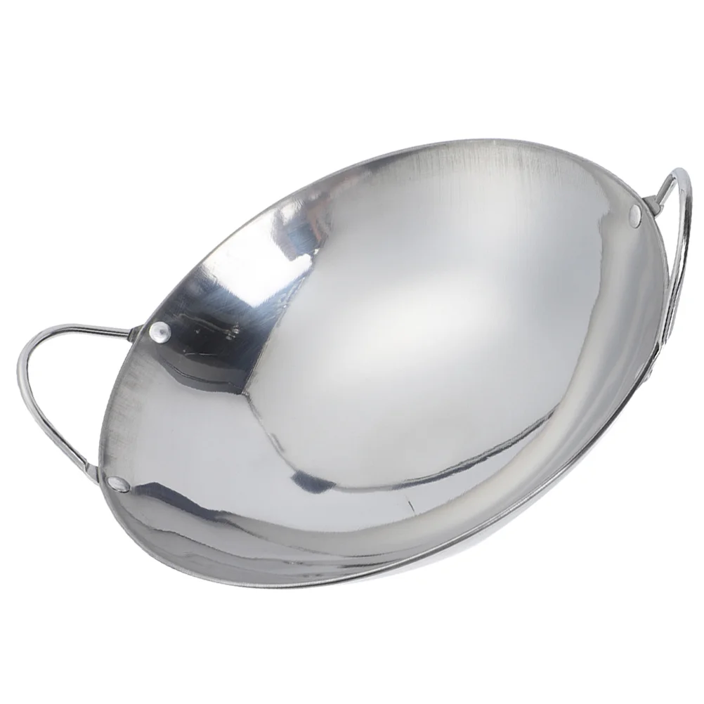 

Pan Wok Pot Stainless Steel Cooking Fry Chinese Stir Frying Hot Japanese Metal Ramen Traditional Induction Skillet Kitchen