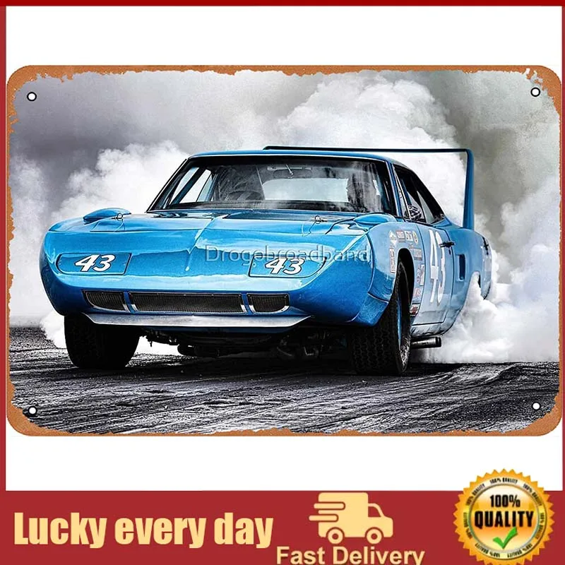 

1970 Plymouth Superbird Richard Petty Poster Metal Tin Sign Vintage Retro Man Cave Wall Decor room decor wall decoration