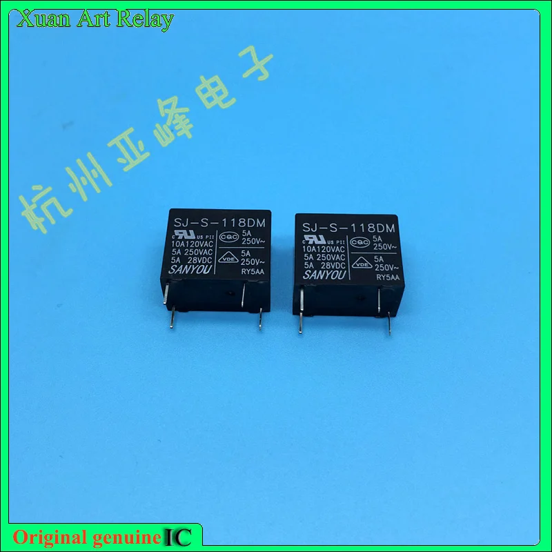 10 шт./лот 100% оригинальное реле: SJ-S-118DM Brand new relay4pins 5A250VAC 18VDC