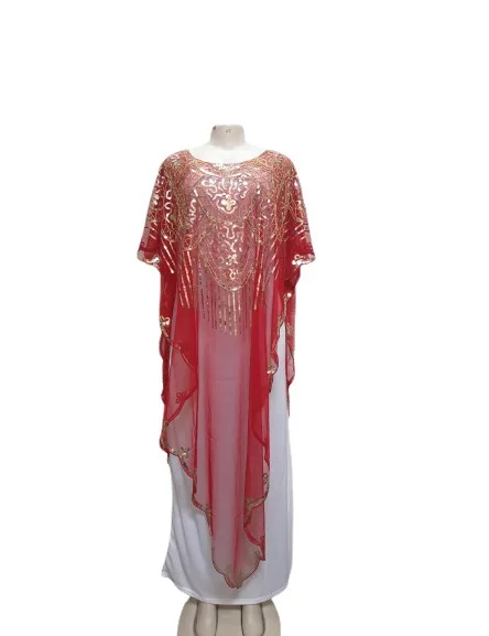 

Летний модный стиль 2022, африканские женщины, короткий рукав, круглый вырез, блестки, длинное платье, африканские платья для женщин