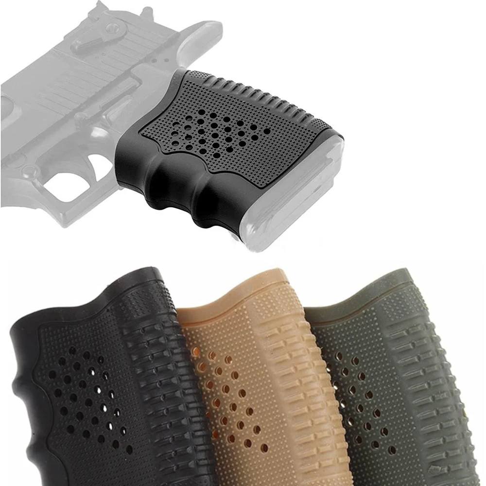 Tactical Glock Pistol Rubber Non-slip Grip Sleeve for G17 18 19 AK M4 Holster Handgun Glove Hunting Gun Accessories |