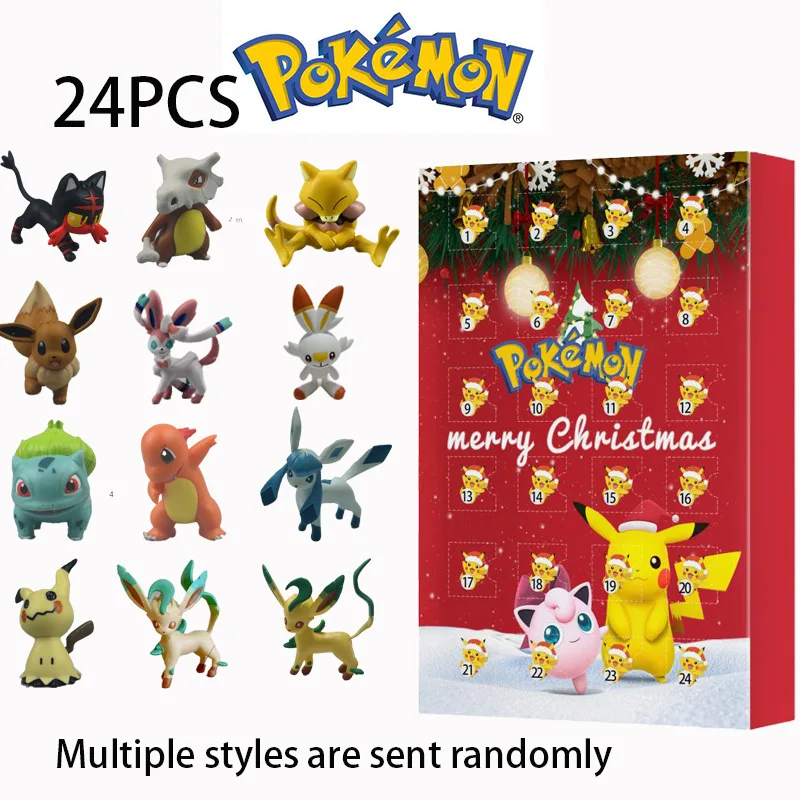 

24Pcs Set Pokemon Figure Christmas Advent Calendar Blind Box Gifts Kawaii Pikachu Anime Figural ActionPVC Model Children Toys