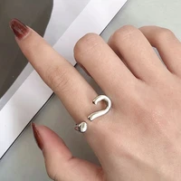 fashion niche design ring opening adjustable individuation question mark ring hip hop and concise style