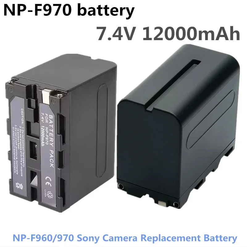 Фото 12000 мАч NP-F970 NPF-960 подходит для замены перезаряжаемой батареи для светодиодного видеомонитора Sony. №1