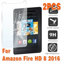 2pcs tempered glass film for fire hd 8 6th gen 2016 protective screen anti scratch tempered glass film tablet screen protector