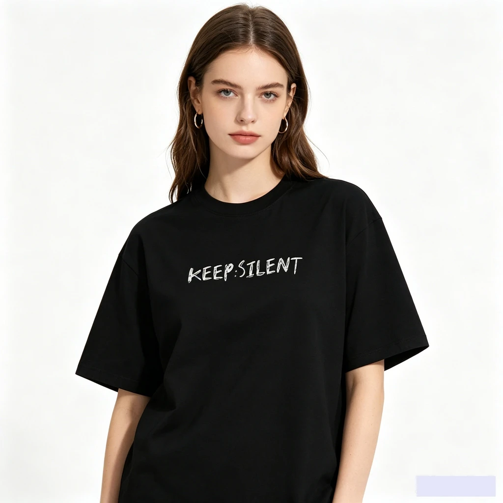 Фото Футболка K-pop Star Same T-shirt с надписью BACK Letter KEEP SILENT, 2N1Shirt, пуловеры для женщин и мужчин, летняя хлопковая футболка оверсайз в корейском стиле №1