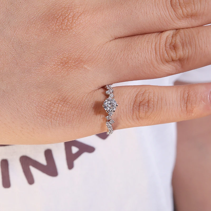 IGI 1.0CT CVD HPHT DEF VS Lab Grown Diamond Кольцо из белого золота 14 карат для женщин Обручальное