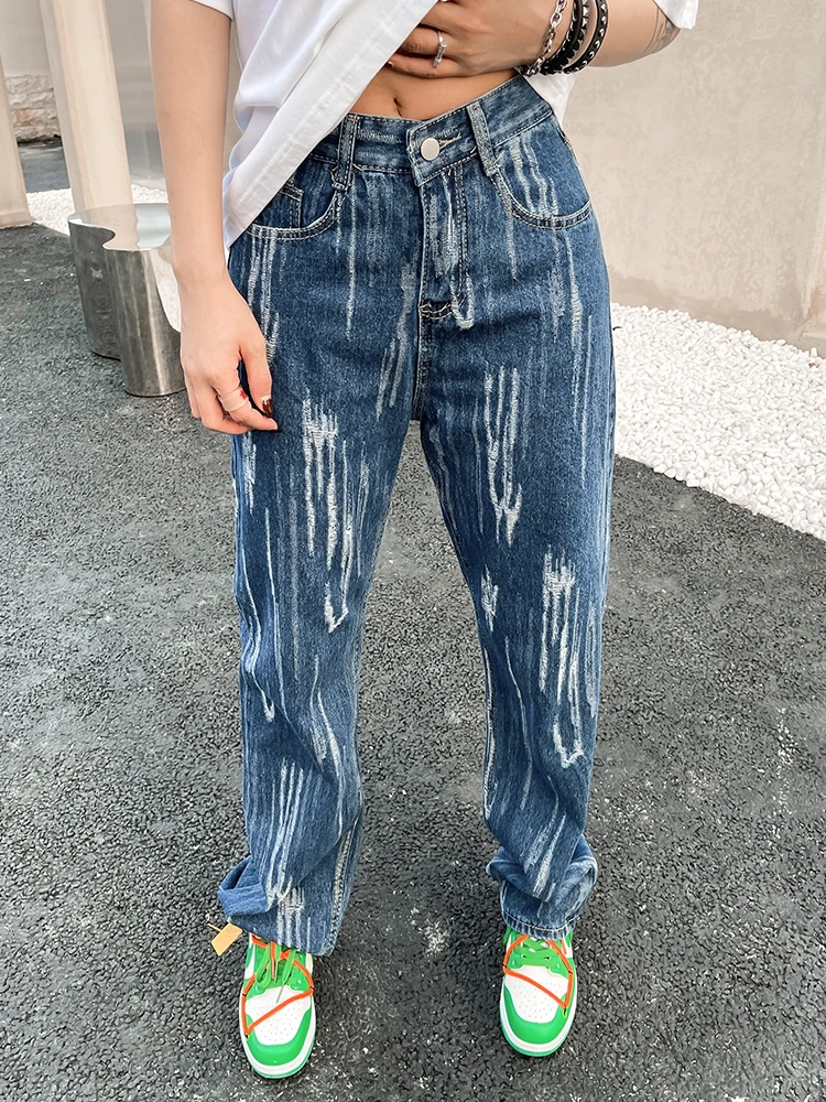 

Y2k Jeans Vintage Jeans Embroidered Jeans For Baggy Jeans Pocket Jeans Button Split Denim Pants Korean Fashion Blue Jeans