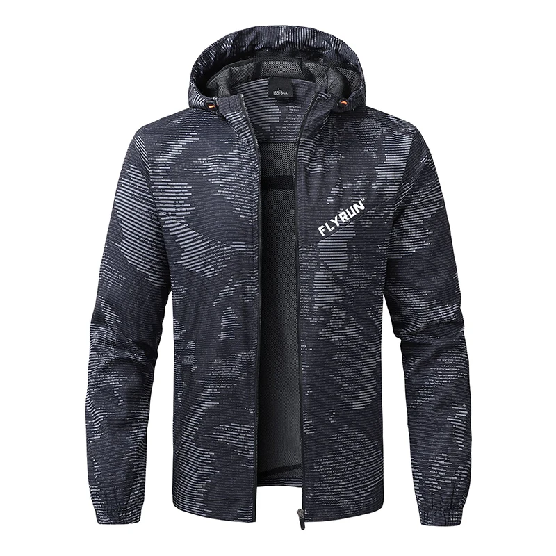 

Men's Cycling Hooded Jacket Chic Print Breathable Windproof Waterproof Casual Coats Training Hiking Mtb Jackets Ciclismo Homme