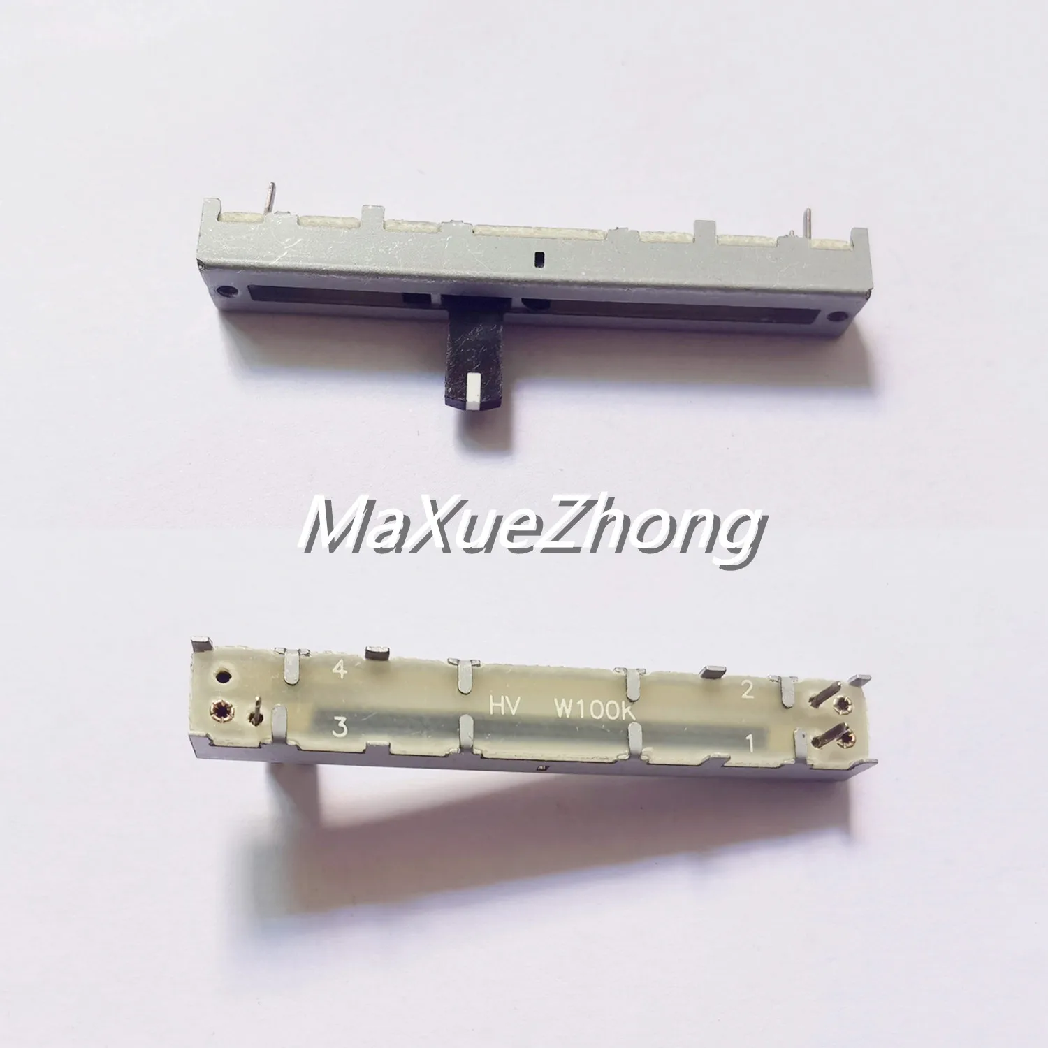 Оригинальный Новый потенциометр 100% HV 6 см один регулятор переменного тока HV W100K 10 мм белая точка внутри пластиковой ручки длинные ножки (переключатель)