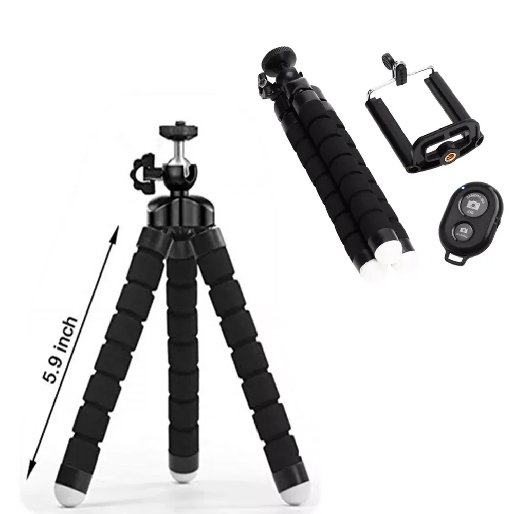 

Flexible Tripod for Phone Holder Bluetooth Remote Selfie Stick for Phone Tripod with Clip Wireless Shutter Selfie Vedio Photo