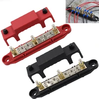 universal bus bar terminal power distribution block 150a dc 48v m6 studs for car recreational vehicle boat accessories black red