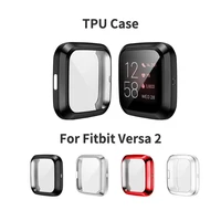 ultra thin soft tpu case for fitbit versa 2 waterproof watch shell screen protector for fitbit versa2