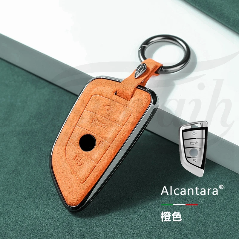 

Автомобильный брелок для ключа из алькантары, чехол для BMW G20 G30 X1 X3 X4 X5 G05 X6 F20 G21 f40 f80 35i 3 5 7, аксессуары для интерьера