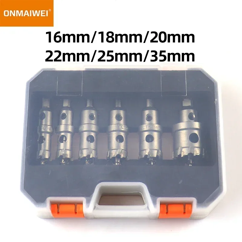 Набор коронок для отверстий комплект из 6 твердосплавных насадок 16-35 мм