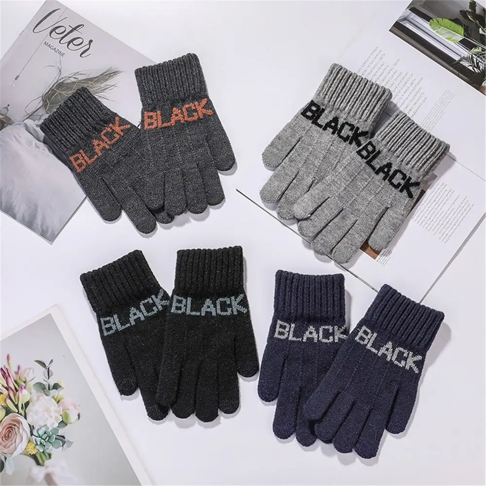 

Зимние вязаные рукавицы для сенсорных экранов для езды на велосипеде и вождения перчатки с пальцами пушистые перчатки