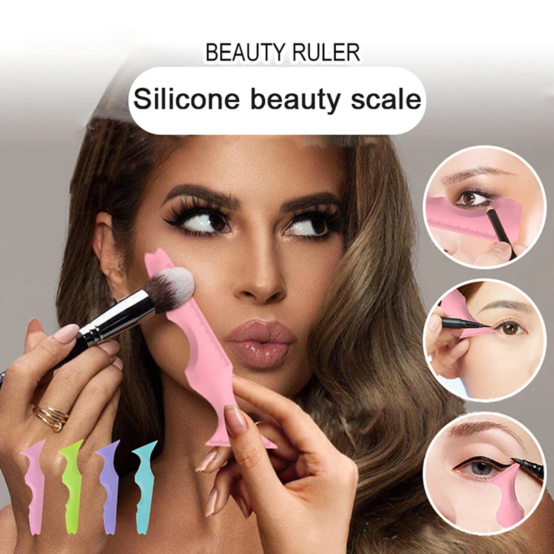 

1PC Resusable Silicone Eyeliner Ruler Multi-Functional Eye Makeup Auxiliary Eyeliner Tools