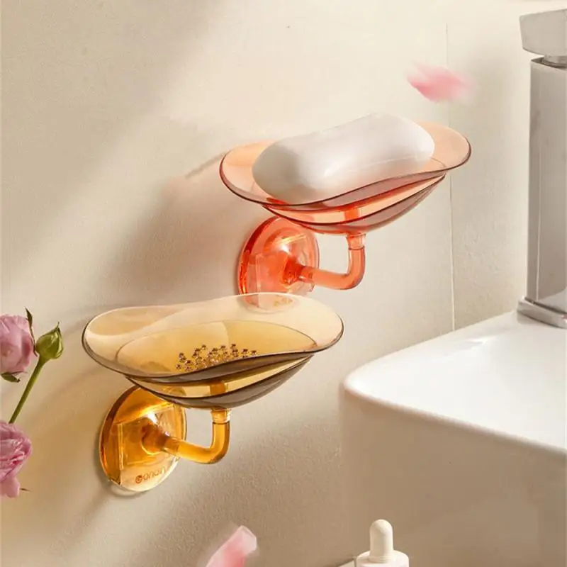 

Soaps Dishes Shower Soap Holder Wall Mount Drain Soap Dish Box Plastic Sponge Soaps Tray Kitchen Organizer Bathroom Accessories
