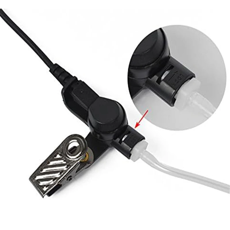 RISENKE Listen Only Acoustic Tube Earpiece 3.5mm Police Radio Headset with One Pair Medium Earmolds for Speaker Mic