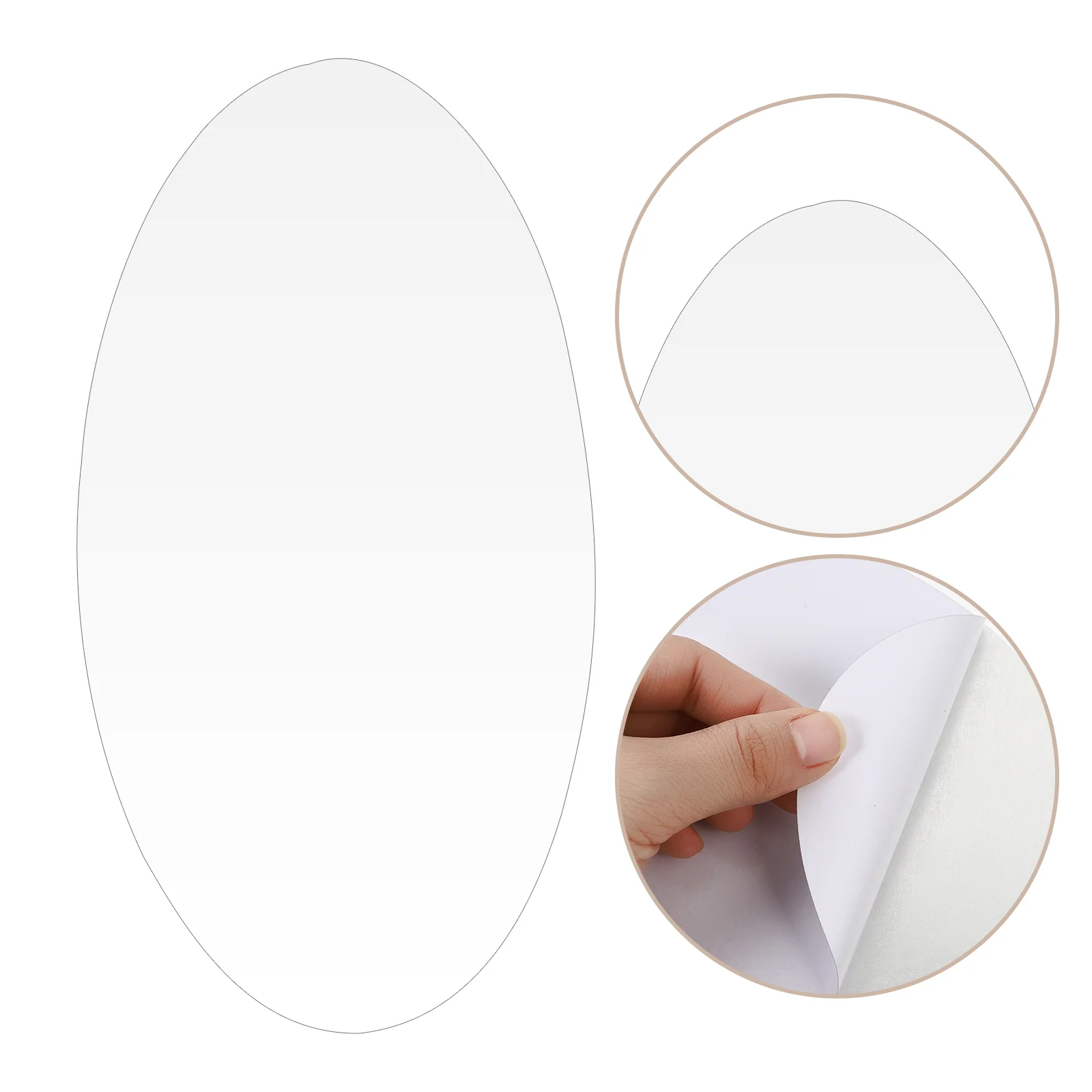 

2 Pcs Adhesive Mirror Wall Diy Wall Mirror 3d Wall Stickers Home Wall Mirror Mirror Tiles Adhesive Acrylic Mirror Oval Mirror