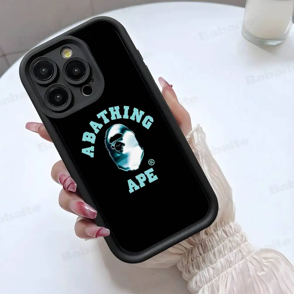 Фото Чехол B-BAPE-s Ape для iPhone 17 16 15 14 13 12 11 Pro Max Plus, силиконовый, противоударный №4