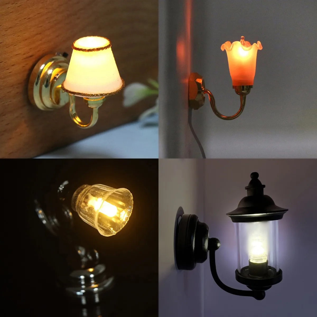 

1 шт. 1/12 миниатюрный потолочный светильник для кукольного домика, настенный светильник, настольная лампа, миниатюрный светодиодный светиль...