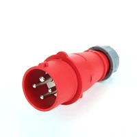 16a 4 pin 380v 415v ip44 3pe waterproof power connector european standard industrial male and female plug socket