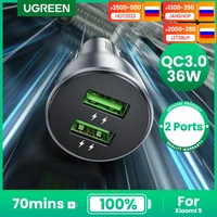 ugreen 36w qc car charger quick charge 3 0 for samsung s10 9 fast car charging for xiaomi iphone qc3 0 mobile phone usb charger