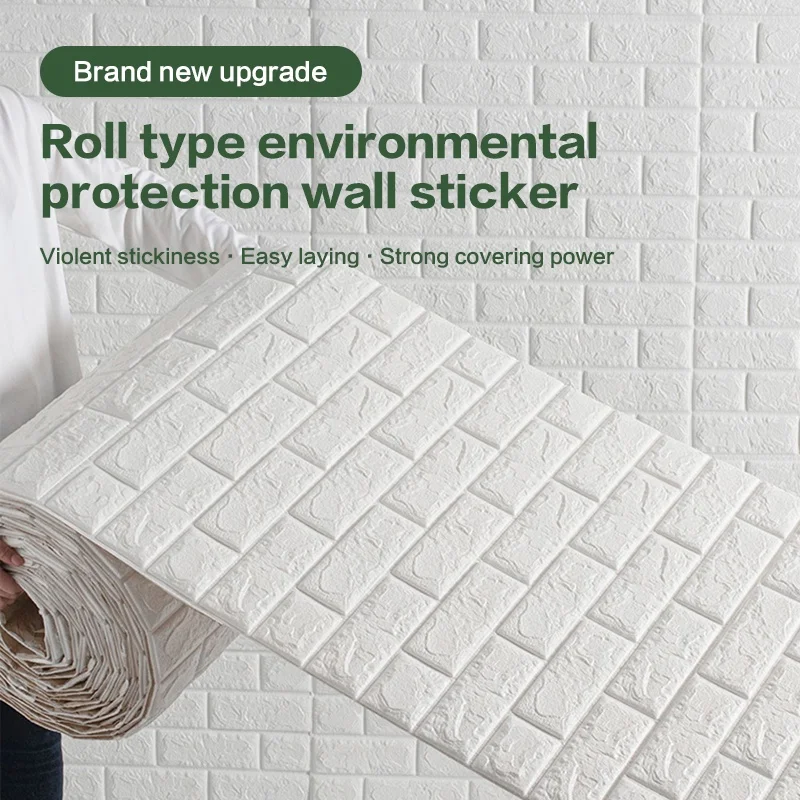 

70x10M 3D Wall Sticker Imitation Brick Bedroom Home Decor Waterproof Self-adhesive Wallpaper for Living Room Decoration