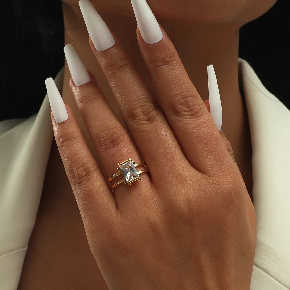 MANGOSKY AAAA Austra кольцо с кристаллами кубического циркона женское имитацией платины 17