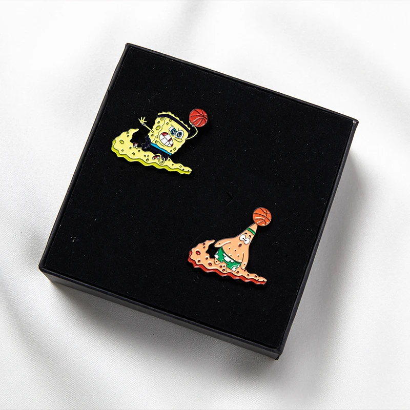 

Патрик звезды Губка Боб Квадратные Штаны заколка Пряжка Милая мультяшная пара японских пар подвеска значок брошь для девочек подарок на день рождения