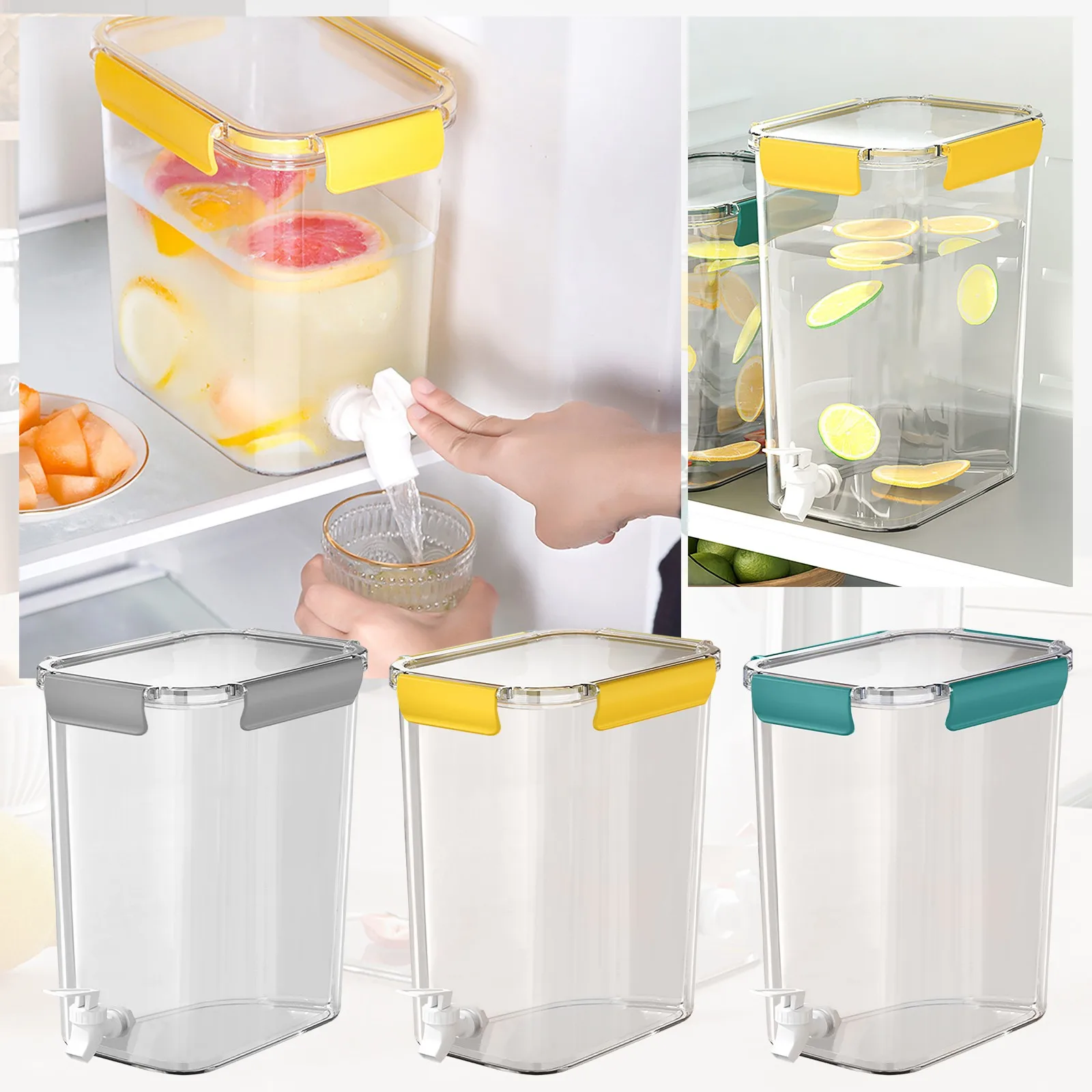 

Large Cold Kettle Refrigerator With Faucet Lemonade Bottle Drinkware Kettle Pot Beverage Dispenser Home Cool Water Jug Bucket