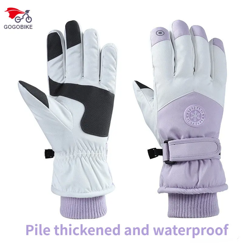 

Women's Ski Gloves Men's Winter Warm and Windproof Cycling Gloves Outdoor Waterproof and Cold Touchscreen Motorcycle Bike Gloves